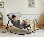 Load image into Gallery viewer, COOLBABY Rocking Chair Rocking Chair Nordic Italian Living Room Household Single Leisure And Comfortable Cloth Sofa Chair for Bedroom Balcony (Color : GREY)