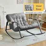 Load image into Gallery viewer, COOLBABY Rocking Chair Rocking Chair Nordic Italian Living Room Household Single Leisure And Comfortable Cloth Sofa Chair for Bedroom Balcony (Color : GREY)