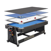 4 in 1 DGMT-3005 7ft Blue Pool Table Billiard + Air Hockey + Tennis Table-GCC Home Center