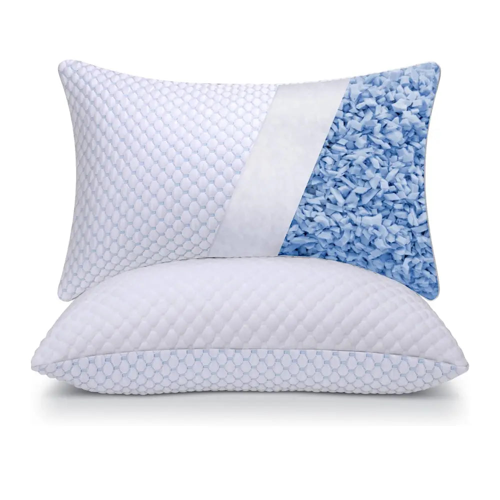 Cooling Memory Foam Pillows (Pack of 2) - Adjustable Height, Double-Sided Cooling & Comfort, CertiPUR-US Certified, Standard Size for All Sleepers-GCC Home Center