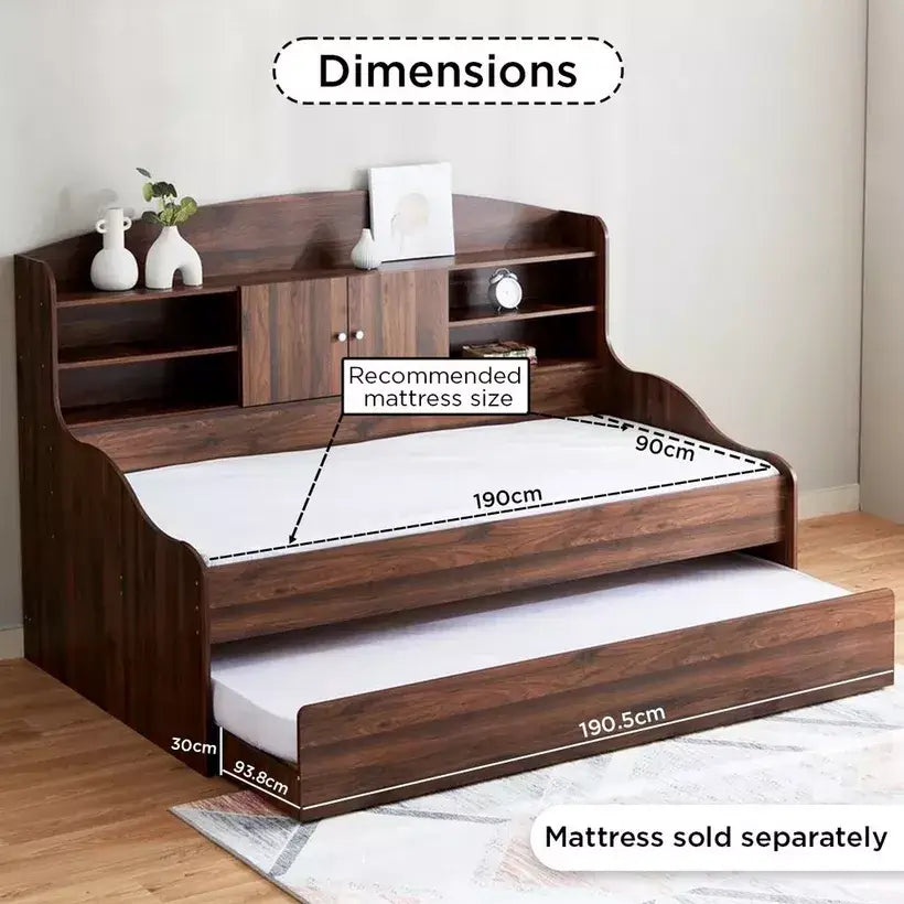 Cooper Single Cabin Bed with Pull-Out Bed - 90x190 cm-GCC Home Center
