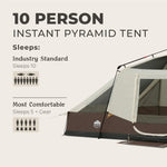 Load image into Gallery viewer, CORE 10 Person Lighted Instant Pyramid Tent 16' x 9'