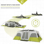 Load image into Gallery viewer, Core 12 Person Instant Cabin Tent – 18' × 10'