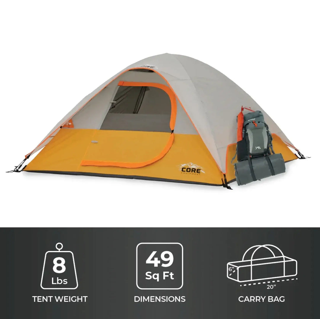 Core 3 Person Dome Backpacking Tent – 7' × 7'