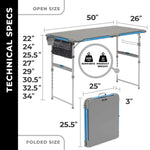 Load image into Gallery viewer, Core 4 Foot Outdoor Table with Flex Rail – Portable, Outdoor Prep Table, Camping Table