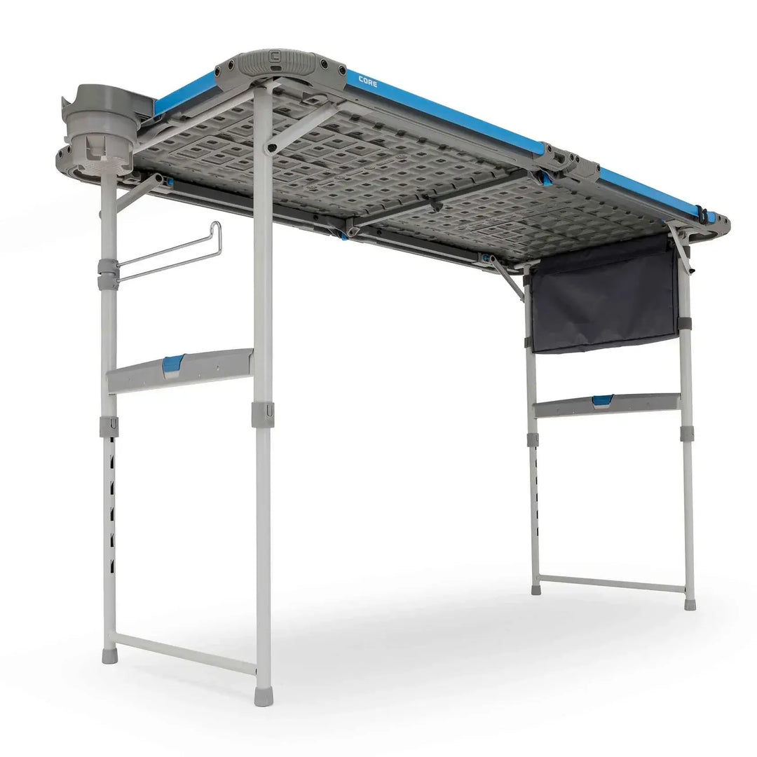 Core 4 Foot Outdoor Table with Flex Rail – Portable, Outdoor Prep Table, Camping Table