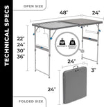 Load image into Gallery viewer, Core 4 Foot Tailgating Table – Adjustable Height, Camping Table