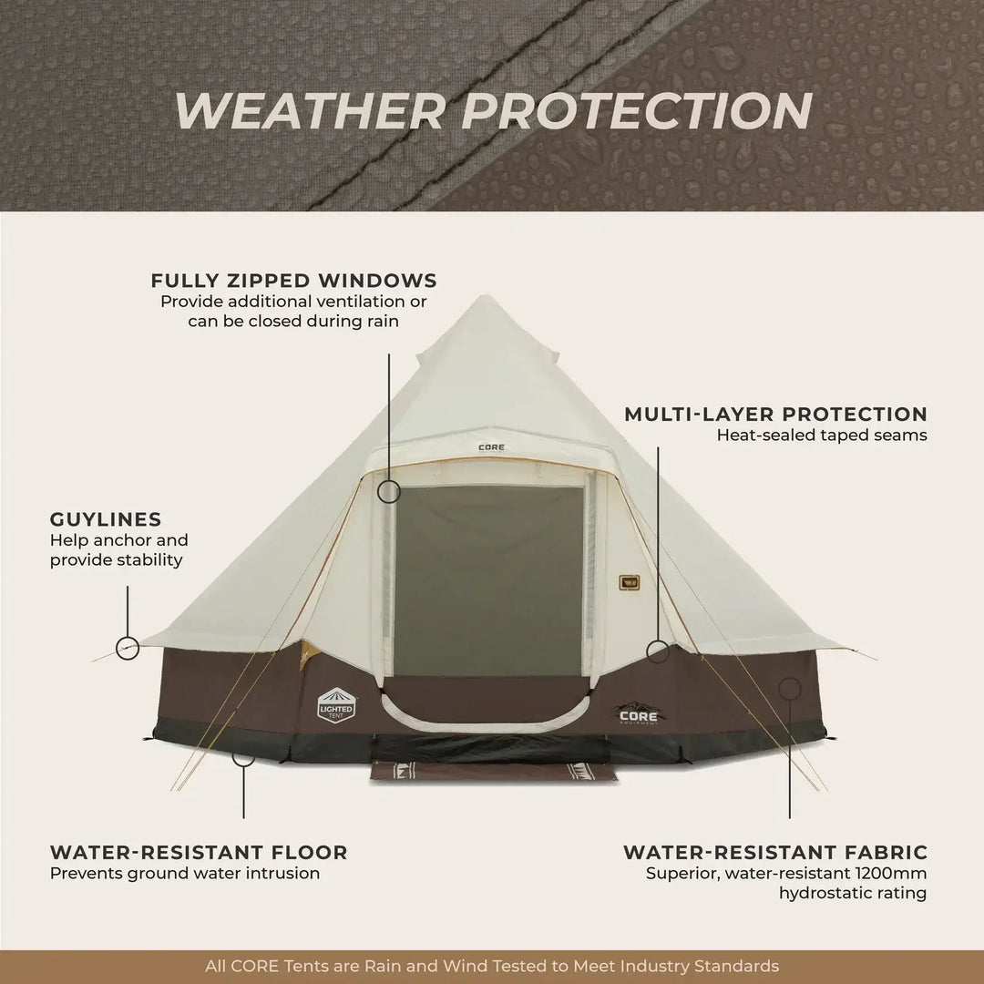 CORE 6 Person Lighted Bell Tent