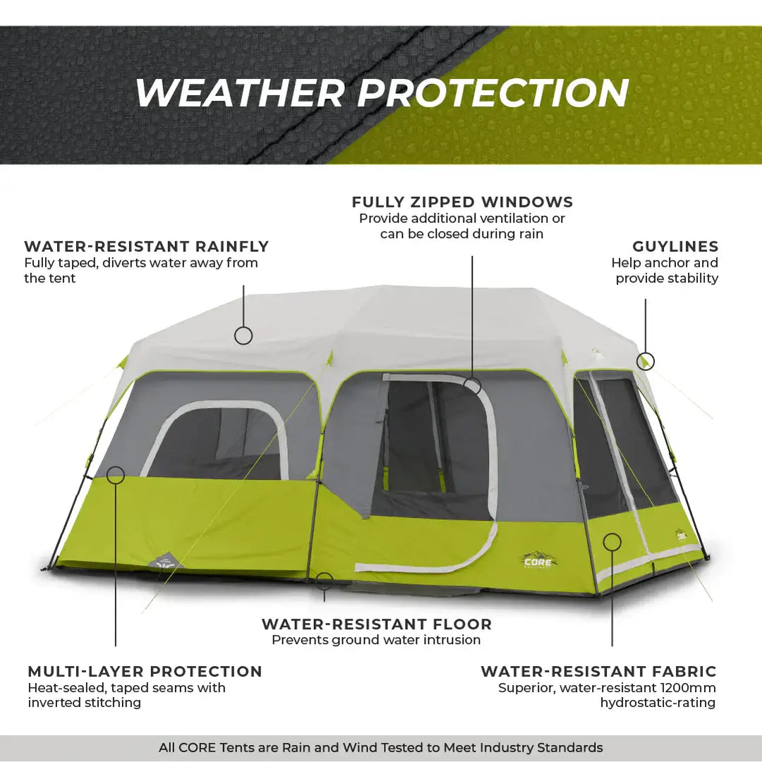 Core 9 Person Instant Cabin Tent – 14' x 9'