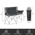 Load image into Gallery viewer, CORE Double Chair – Padded, Oversized Comfort for Two, Outdoor And Camping Chair