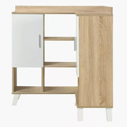 Corner Coffee Bar Cabinet With 2 Doors And 9 Shelves