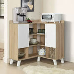 Load image into Gallery viewer, Corner Coffee Bar Cabinet With 2 Doors And 9 Shelves