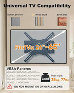 Load image into Gallery viewer, Corner TV Mount with 25.6" Long Arm,Landscape to Portrait Full Motion TV Wall Mount Swivel Tilt Heavy Duty for 26-65''Screens, Load 77lbs,Max VESA 400x400mm, Fit 16''Stud