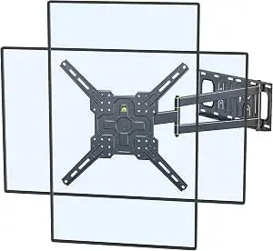 Corner TV Mount with 25.6" Long Arm,Landscape to Portrait Full Motion TV Wall Mount Swivel Tilt Heavy Duty for 26-65''Screens, Load 77lbs,Max VESA 400x400mm, Fit 16''Stud