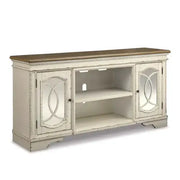 Cottage-Style TV Stand with Fireplace Option