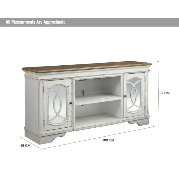 Cottage-Style TV Stand with Fireplace Option