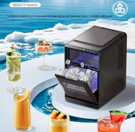 Countertop Ice Maker, 1.8L Water Tank, 12kg/24h Output, Quiet 32dB, Crescent Ice Cubes