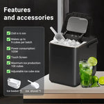 Load image into Gallery viewer, Countertop Ice Maker, Compact Bullet Ice Cube Maker, 12kg/26 lbs in 24H, Self-Cleaning Nugget Ice Machine, 9 Cubes in 6 Mins, Ideal for Home Kitchen Office RV Use, Ice Scoop &amp; Basket Included