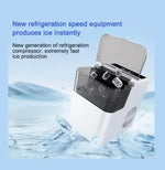 Load image into Gallery viewer, Countertop Ice Maker Machine – 12kg/24Hrs, 9 Bullet Cubes in 6-8 Mins, 1.6L Water Tank, 2 Ice Sizes (Small/Large), Portable Automatic Ice Maker with Scoop &amp; Removable Basket – 165W Energy Efficient for Home, Kitchen, Office, RV, Camping &amp; Bars