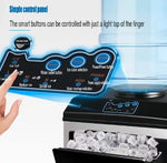Load image into Gallery viewer, Countertop Ice Maker Machine, 25kg/24hrs, Round Ice Cubes, 3 Size Selection, Dual Water Inlet, 140W, Model HK-ZBJ