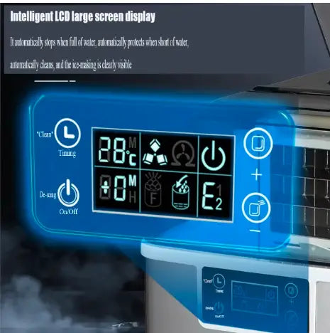 Countertop Ice Maker Machine, 30kg Daily Output, 150W, Stainless Steel
