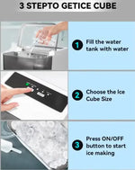 Load image into Gallery viewer, Countertop Ice Maker Machine,9 Bullet Ice Cubes Ready in 6 Mins,2 Ice Sizes, Self-Cleaning, Portable Ice Maker