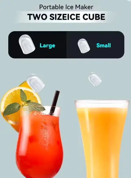Countertop Ice Maker Machine,9 Bullet Ice Cubes Ready in 6 Mins,2 Ice Sizes, Self-Cleaning, Portable Ice Maker