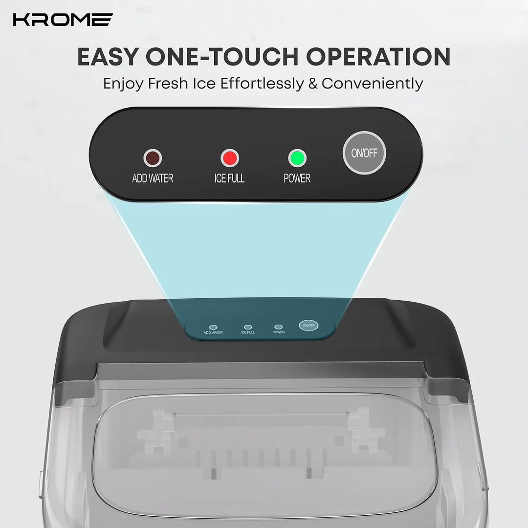 Countertop Ice Maker Machine with LED Display, Auto Clean Function, 9 Bullet Ice Cubes per Cycle, Ice Scoop Included, Portable Stainless Steel Ice Machine for Home, Bar and Party Use KR-IM12SH