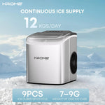 Load image into Gallery viewer, Countertop Ice Maker Machine with LED Display, Auto Clean Function, 9 Bullet Ice Cubes per Cycle, Ice Scoop Included, Portable Stainless Steel Ice Machine for Home, Bar and Party Use KR-IM12SH