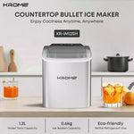 Load image into Gallery viewer, Countertop Ice Maker Machine with LED Display, Auto Clean Function, 9 Bullet Ice Cubes per Cycle, Ice Scoop Included, Portable Stainless Steel Ice Machine for Home, Bar and Party Use KR-IM12SH