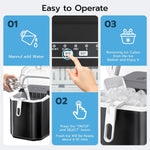 Load image into Gallery viewer, Countertop Ice Maker, Portable Ice Machine with Self-Cleaning Function, 9 Bullet Ice Cubes in 6 Mins, Includes Basket and Scoop, Ice Making Machine, Ideal for Home, Kitchen, Party, Travel, Camping, Bar