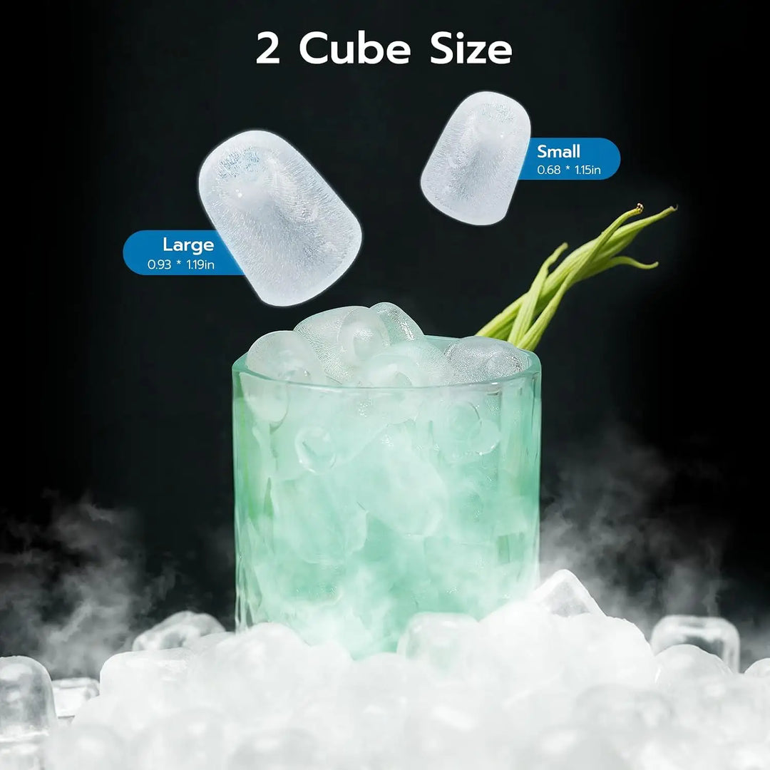 Countertop Ice Maker, Portable Ice Machine with Self-Cleaning Function, 9 Bullet Ice Cubes in 6 Mins, Includes Basket and Scoop, Ice Making Machine, Ideal for Home, Kitchen, Party, Travel, Camping, Bar