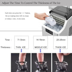 Load image into Gallery viewer, Arabian Mall 2-Way Water Input Countertop Stainless Steel Square Ice Maker (45 lbs Daily, Self-Cleaning)
