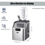 Load image into Gallery viewer, Arabian Mall 2-Way Water Input Countertop Stainless Steel Square Ice Maker (45 lbs Daily, Self-Cleaning)