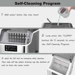 Load image into Gallery viewer, Arabian Mall 2-Way Water Input Countertop Stainless Steel Square Ice Maker (45 lbs Daily, Self-Cleaning)