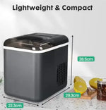 Load image into Gallery viewer, Countertop Ice Maker with App Control, 12kg in 24Hrs, 9 Bullet Ice Cubes in 6 Mins, Self-Cleaning Ice Machine with Basket and Scoop, Ideal for Home, Kitchen, Office, Quiet Operation, Black