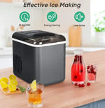 Load image into Gallery viewer, Countertop Ice Maker with App Control, 12kg in 24Hrs, 9 Bullet Ice Cubes in 6 Mins, Self-Cleaning Ice Machine with Basket and Scoop, Ideal for Home, Kitchen, Office, Quiet Operation, Black