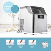 Countertop Stainless Steel Ice Maker (45 lbs/day)