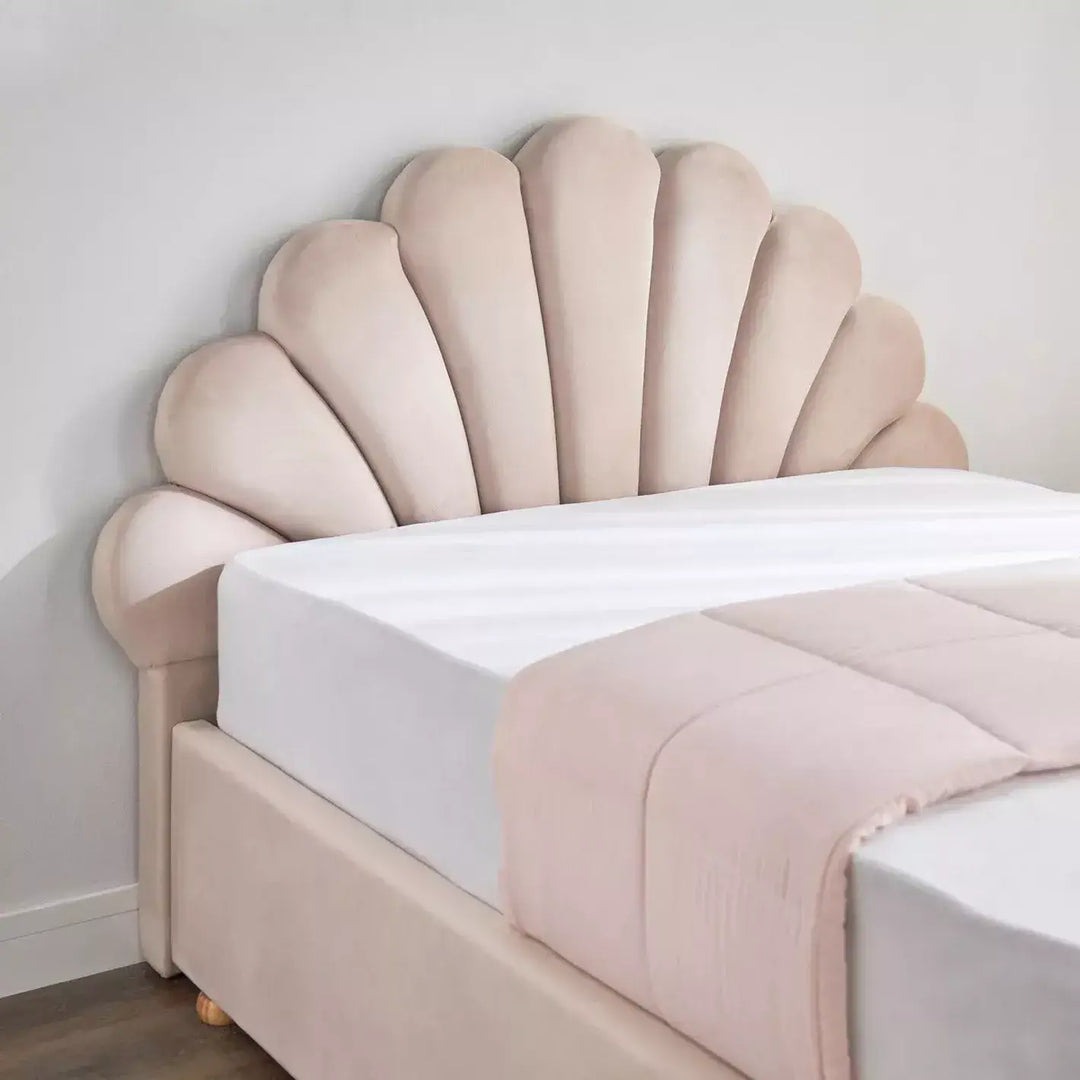 Crafted With High-Quality Materials Full Headboard Single Bed 120x200 cm - Peach-GCC Home Center