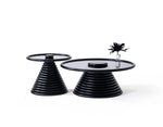 Load image into Gallery viewer, Cream Coffee Table Set – Tempered Glass &amp; Painted Wood