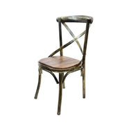 Jilphar Furniture Cross Back Metal Dining Chair JP1043-GCC Home Center