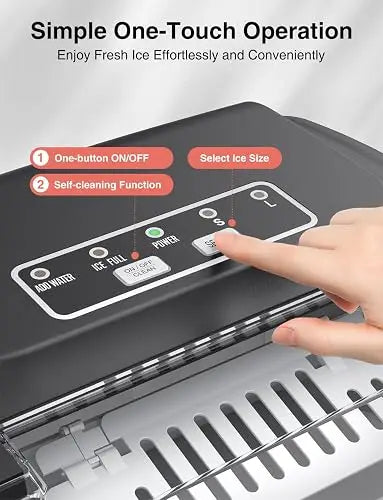 CROWNFUL Countertop Ice Maker with Handle, Makes 9 Bullet Ice Cubes in 6 Minutes, 12 kg/24 Hours, Self-Cleaning Portable Ice Machine with Scoop and Basket for Home, Kitchen, Office and Parties