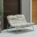 Load image into Gallery viewer, Danube Home Judy 4-Seater Outdoor Sofa Set | Steel Frame Garden Furniture I Modern Design Lounge Sofa Sets | 4 Pieces Outdoor Seating Table And Chairs Set For Patio Balcony Lawn Yard - Beige