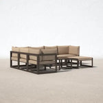 Load image into Gallery viewer, David Metal 7 Person Outdoor Seating , 8-Piece Set | Sectional Configuration | Cushions Included
