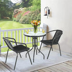Load image into Gallery viewer, Deep Sleep Garden Dining Set 3 Piece Outdoor Furniture Patio Dining Table and Chair Balcony Dinner Table Dinner Chair Poly Rattan Anthracite &amp; Grey
