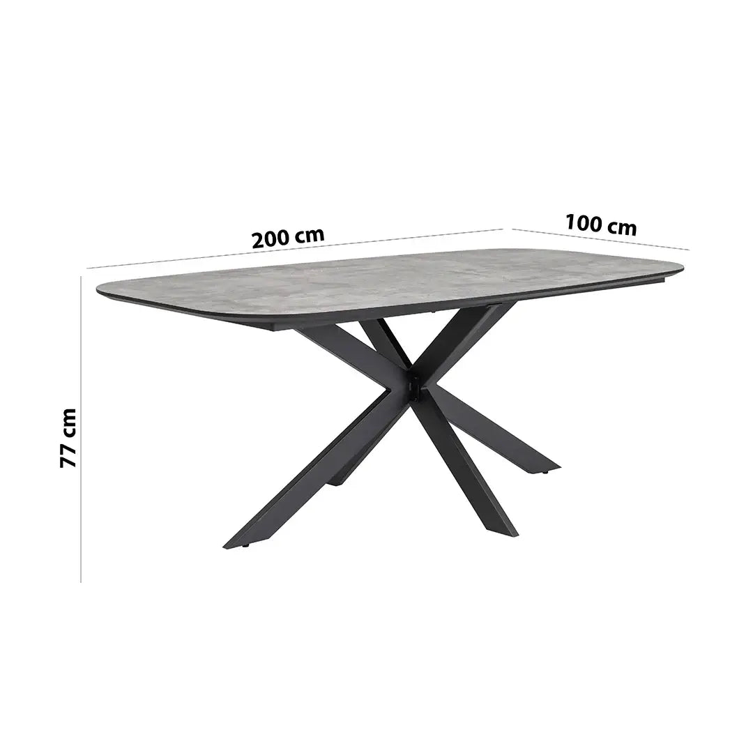 Diamond 6-Seater Dining Set – Black & Grey