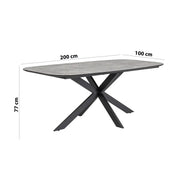 Diamond 6-Seater Dining Set – Black & Grey