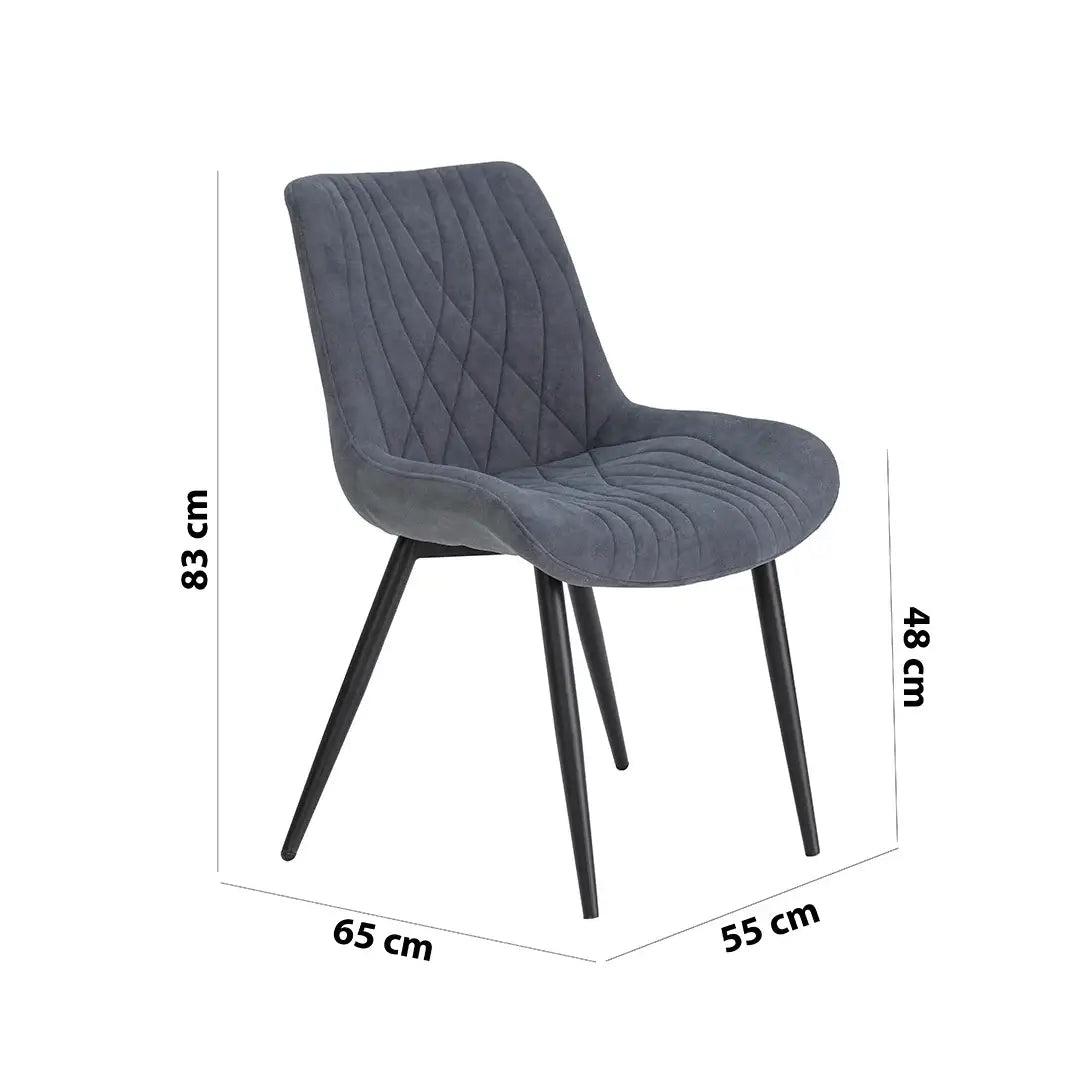 Diamond 6-Seater Dining Set – Black & Grey