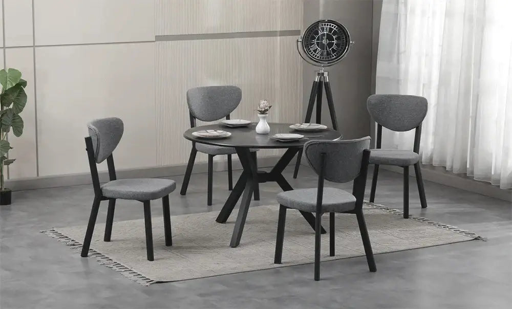 Dining Set 4-Seater (Black)