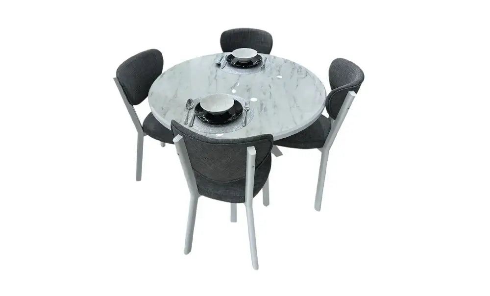 Dining Set 4-Seater - White